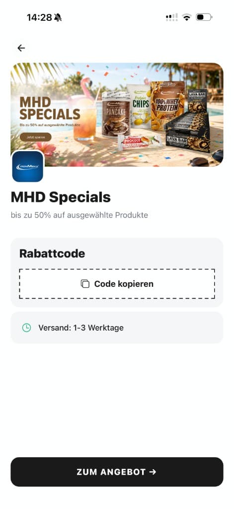 Angebot in der App
